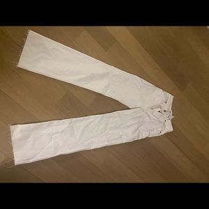 Zara high rise full length white jeans